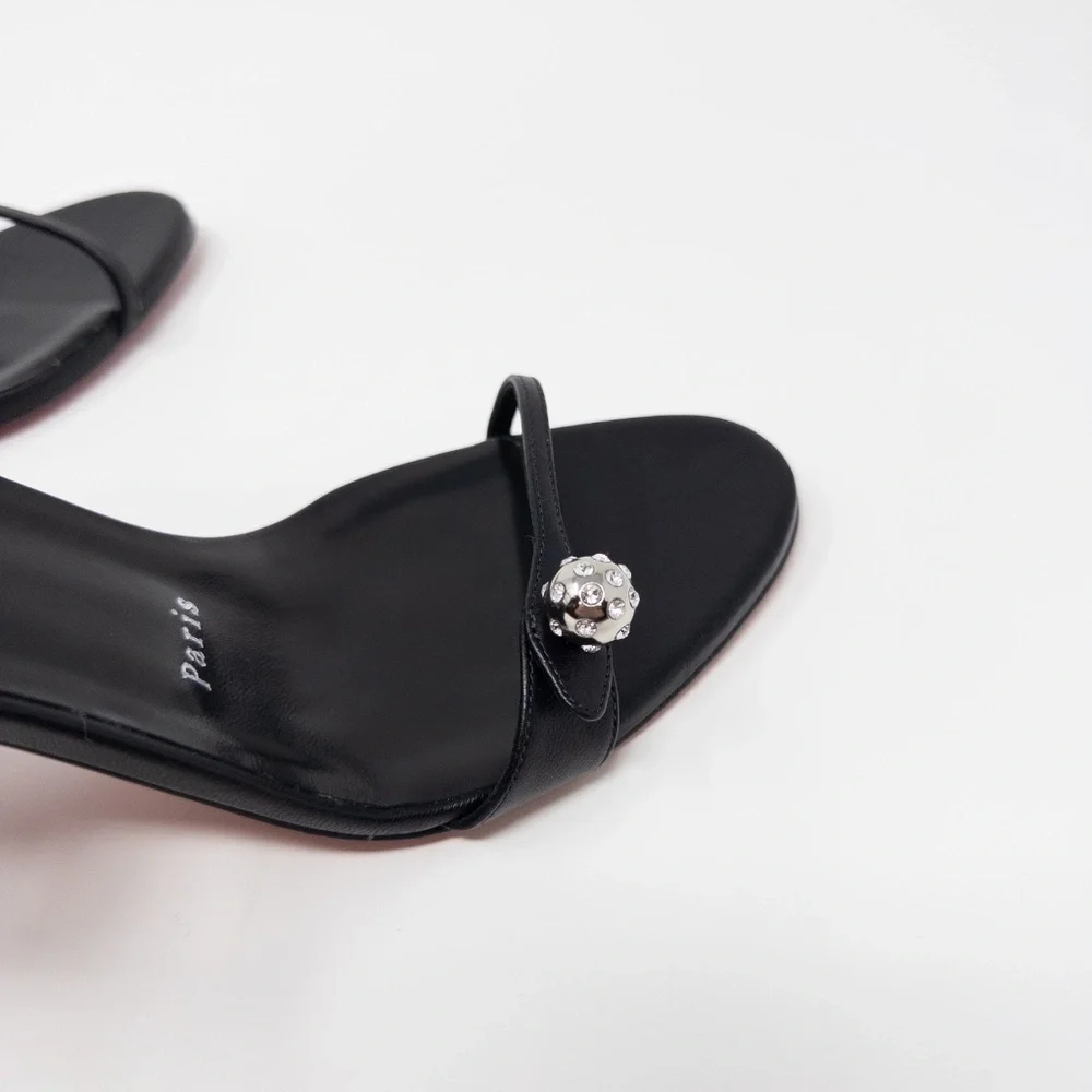 Christian Louboutin Atmospheria Leather Sphere Black Heels 40.5 EU 10.5 US - Picture 5 of 7